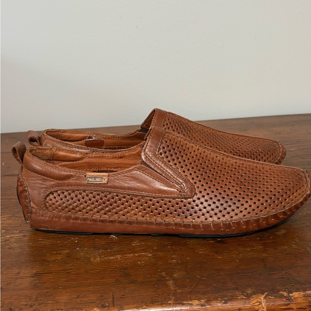 PIKOLINOS Tan Perforated Slip-On Loafers - Picture 11 of 11